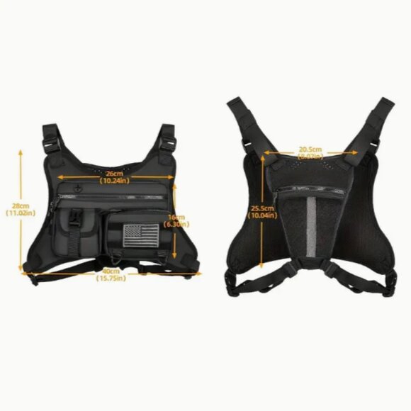 Tactical Chest Bag with American Flag Black NWT - Picture 2 of 3